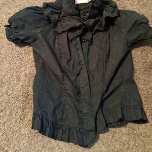 Black Short Sleeve Lolita Blouse